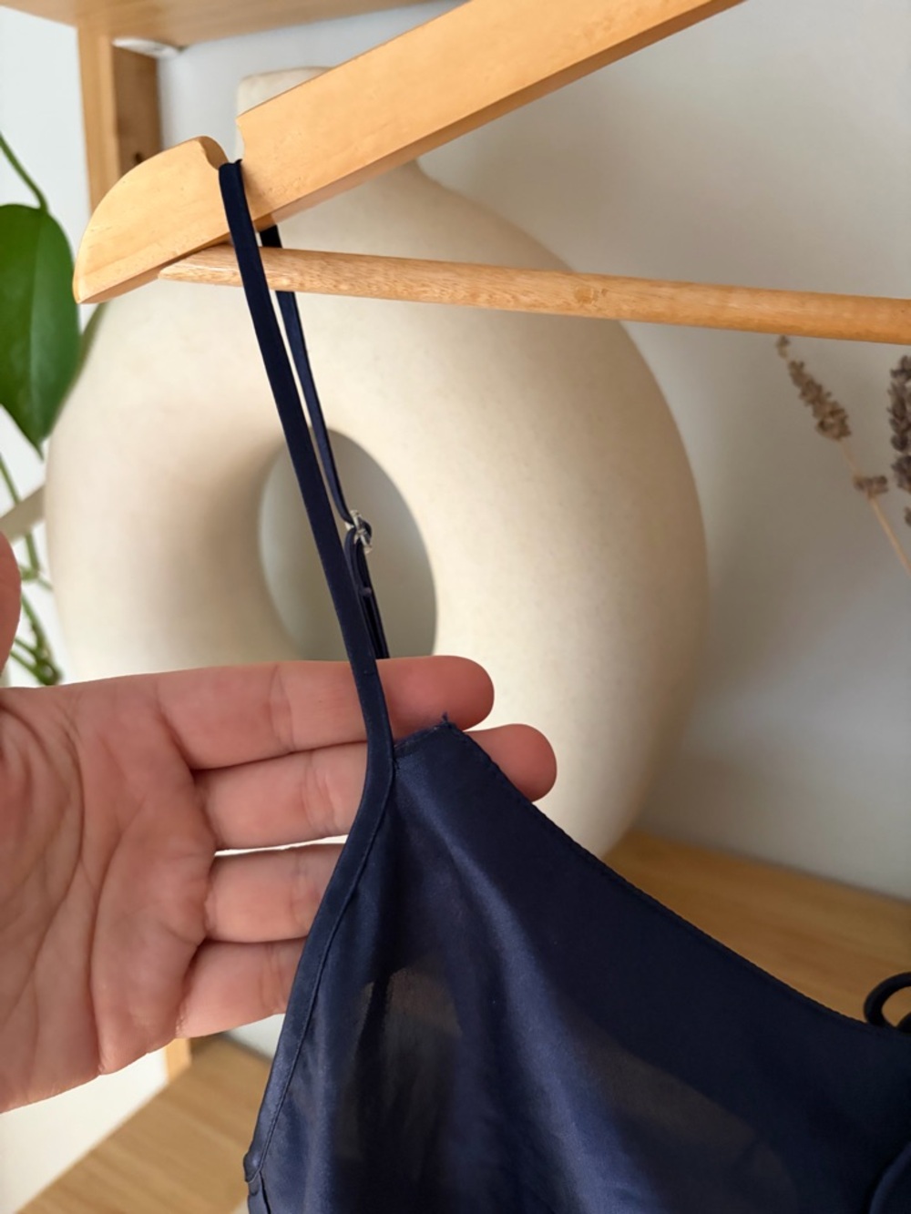 La SENZA Navy Satin Slip Camisole Dress - Picture 3 of 5